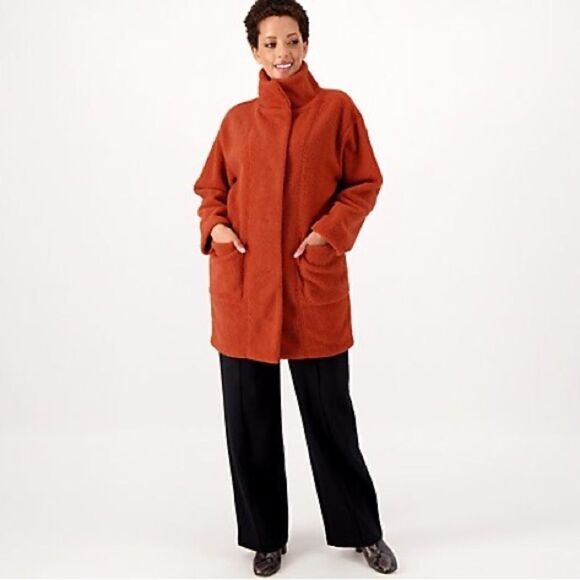 Encore by Idina Menzel Ivory Sherpa Coat - Picture 10 of 12